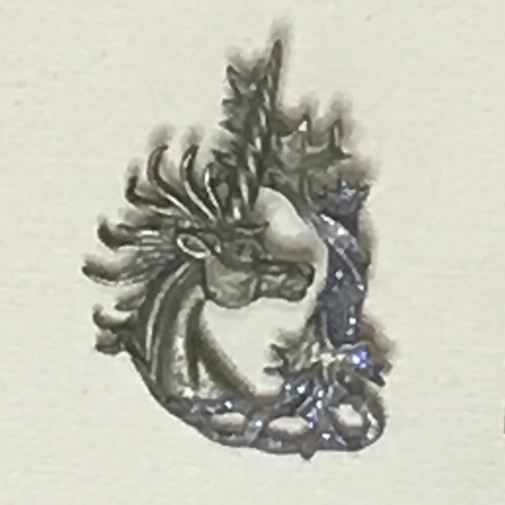 Vintage Pewter Unicorn earrings - Picture 3 of 4